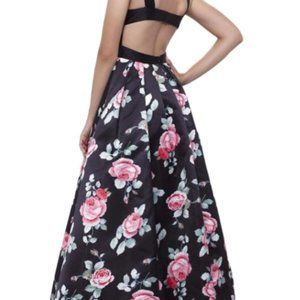 Floral Full-Length Dress - Prom Dress - NEW